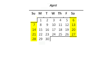District School Academic Calendar for Mililani Mauka Elementary School for April 2024