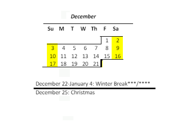 District School Academic Calendar for Waters Of Life New - Century Pcs for December 2023