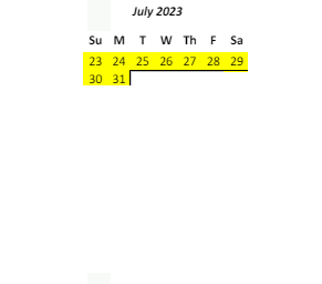 District School Academic Calendar for Hookena Elementary School for July 2023