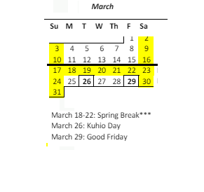 District School Academic Calendar for Waianae Elementary School for March 2024