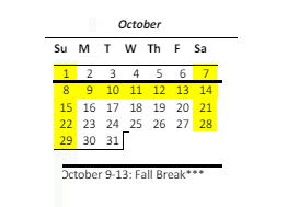 District School Academic Calendar for Kapunahala Elementary School for October 2023