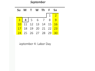 District School Academic Calendar for Haaheo Elementary School for September 2023