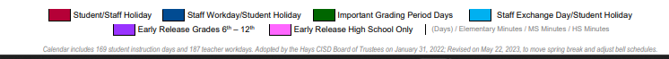 District School Academic Calendar Key for Armando Chapa Middle School