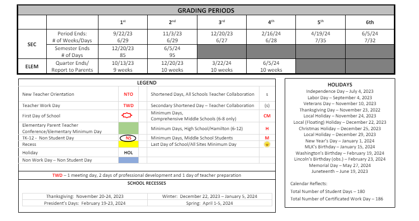 District School Academic Calendar Key for Jackson (helen Hunt) Alternative High