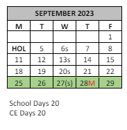 District School Academic Calendar for Hemet Academy For Applied Academic And Technology for September 2023