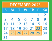 District School Academic Calendar for Trevvett Elementary for December 2023