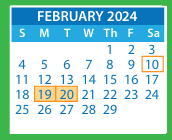 District School Academic Calendar for Moody Middle for February 2024