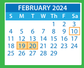 District School Academic Calendar for Adams Elementary for February 2024