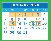 District School Academic Calendar for Adams Elementary for January 2024