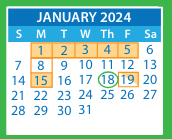 District School Academic Calendar for Trevvett Elementary for January 2024