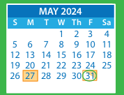 District School Academic Calendar for Skipwith Elementary for May 2024