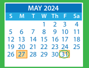 District School Academic Calendar for Trevvett Elementary for May 2024