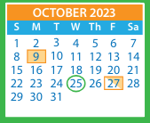 District School Academic Calendar for Adams Elementary for October 2023