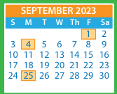 District School Academic Calendar for Moody Middle for September 2023