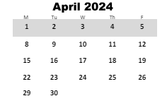 District School Academic Calendar for Headland High School for April 2024