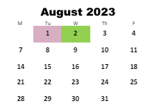 District School Academic Calendar for Luella Elementary School for August 2023