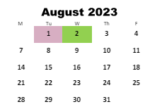 District School Academic Calendar for Abbeville High School for August 2023