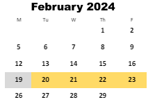 District School Academic Calendar for Abbeville Middle School for February 2024