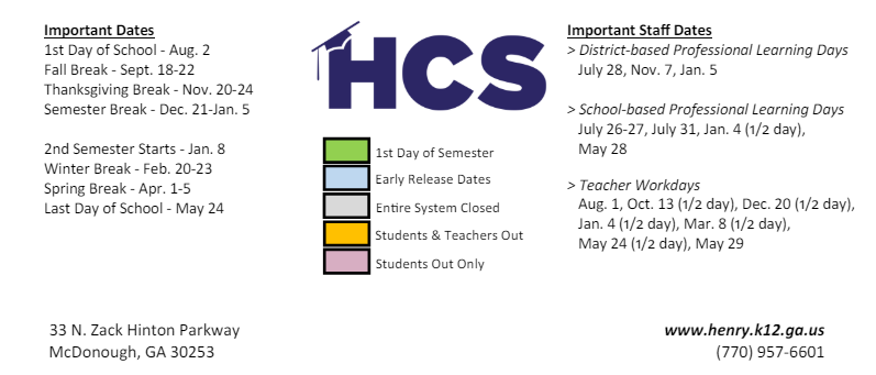 District School Academic Calendar Key for Dutchtown Middle School