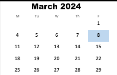 District School Academic Calendar for Elementary School #13 for March 2024