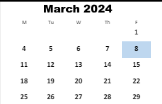 District School Academic Calendar for New Castle Elementary School for March 2024