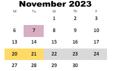 District School Academic Calendar for Campbellsburg Elementary School for November 2023