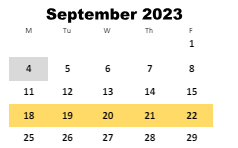 District School Academic Calendar for Campbellsburg Elementary School for September 2023