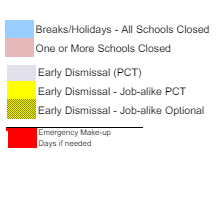 District School Academic Calendar Legend for Midway Elementary