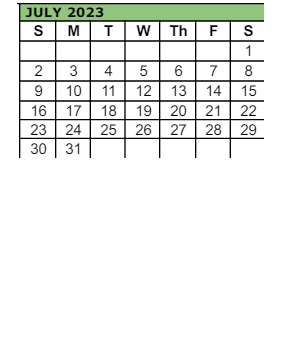 District School Academic Calendar for Imlay Elementary School for July 2023