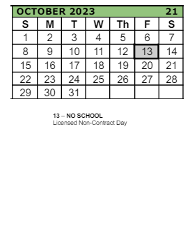 District School Academic Calendar for Reedville Elementary School for October 2023