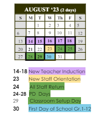 District School Academic Calendar for Maurice A Donahue Elementary for August 2023