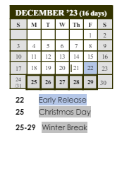 District School Academic Calendar for Maurice A Donahue Elementary for December 2023