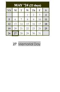 District School Academic Calendar for Maurice A Donahue Elementary for May 2024