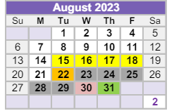 District School Academic Calendar for Hanson Elementary School for August 2023