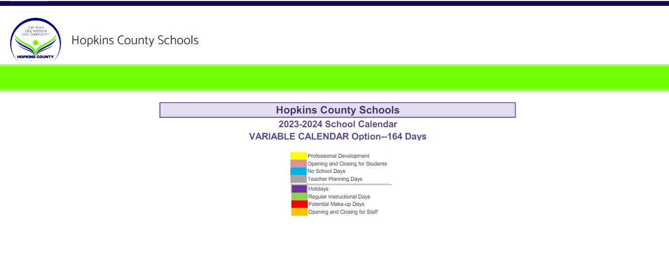 District School Academic Calendar Key for Hanson Elementary School