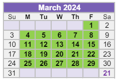 District School Academic Calendar for Hanson Elementary School for March 2024