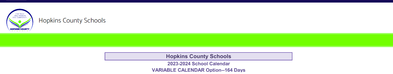 District School Academic Calendar for Hanson Elementary School