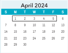 District School Academic Calendar for ST. James Elem for April 2024