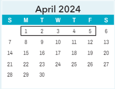 District School Academic Calendar for Saint James High for April 2024