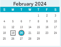 District School Academic Calendar for Saint James High for February 2024