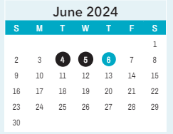 District School Academic Calendar for Saint James High for June 2024