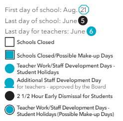 District School Academic Calendar Legend for Saint James High