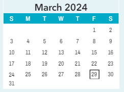 District School Academic Calendar for ST. James Elem for March 2024