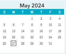 District School Academic Calendar for Saint James High for May 2024