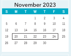 District School Academic Calendar for ST. James Elem for November 2023