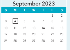 District School Academic Calendar for Saint James High for September 2023
