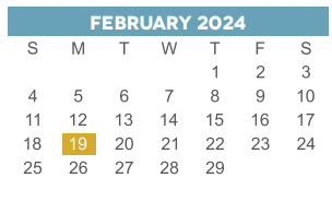 District School Academic Calendar for School At Post Oak for February 2024