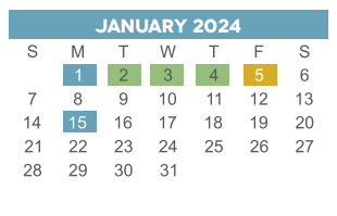 District School Academic Calendar for Ortiz  Middle for January 2024