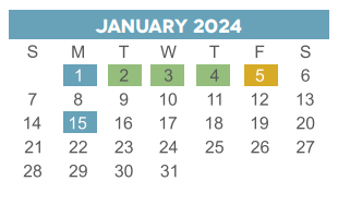 District School Academic Calendar for St George's Place Es for January 2024