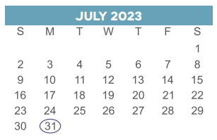 District School Academic Calendar for Rebuild Hisd Campus for July 2023